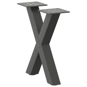 vidaXL Coffee Table Legs X-Shaped 2 pcs Anthracite 37x(30-31) cm Steel