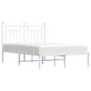 vidaXL Metal Bed Frame without Mattress with Headboard White 120x190cm
