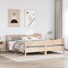 vidaXL Bed Frame with Headboard 200x200 cm Solid Wood Pine