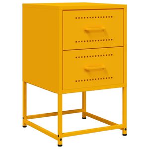 vidaXL Bedside Cabinet Mustard Yellow 36x39x60.5 cm Steel