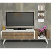 Homemania TV Stand Pers 130x30x38.6 cm White and Walnut