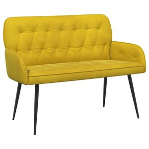 vidaXL 2 Seater Sofa with Metal Legs 2-Seater Yellow Velvet