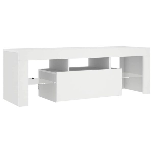 vidaXL TV Cabinet with LED Lights White 120x35x40 cm