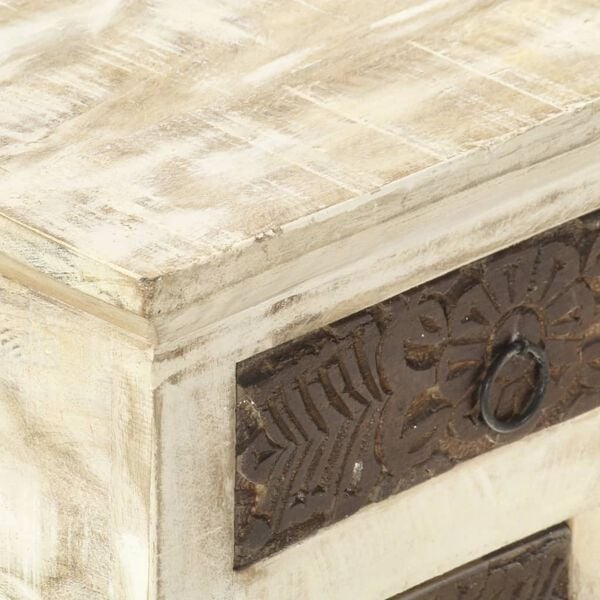 vidaXL Coffee Table White 68x68x30 cm Solid Mango Wood