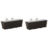 vidaXL Railing 2 pcs Black 50 x 17 x 17 cm Metal