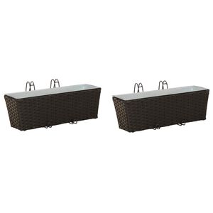 vidaXL Railing 2 pcs Black 50 x 17 x 17 cm Metal
