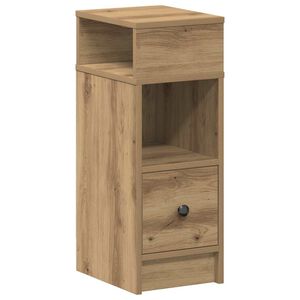 vidaXL Bedside Cabinet with Drawer Artisan Oak 25x31x66 cm