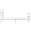 vidaXL Metal Bed Frame without Mattress with Footboard White 140x190cm