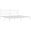 vidaXL Metal Bed Frame without Mattress with Headboard White 200x200cm