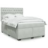 vidaXL Box Spring Bed with Mattress Light Grey 140x190 cm Velvet