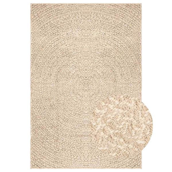 vidaXL Rug ZIZUR Beige 160x230 cm Jute Look Indoor and Outdoor
