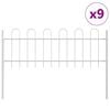 vidaXL Garden Fence 9 pcs White 15.3 x 0.6 m Powder-coated Steel