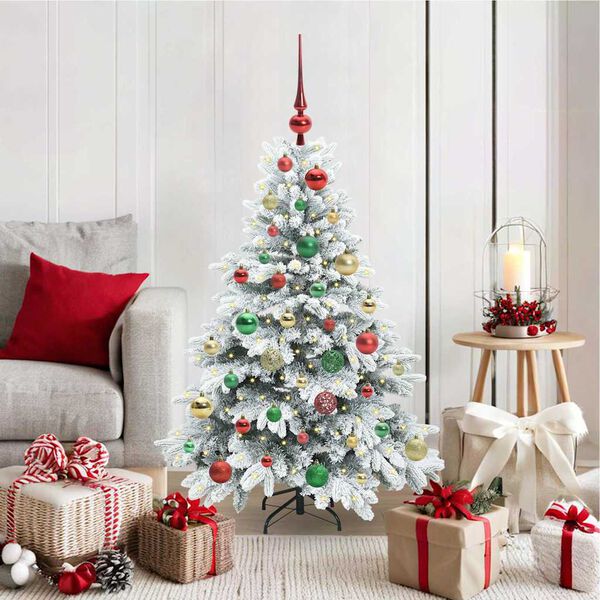 vidaXL Artificial Christmas Tree with 150 LEDs White 120 cm PE and PVC