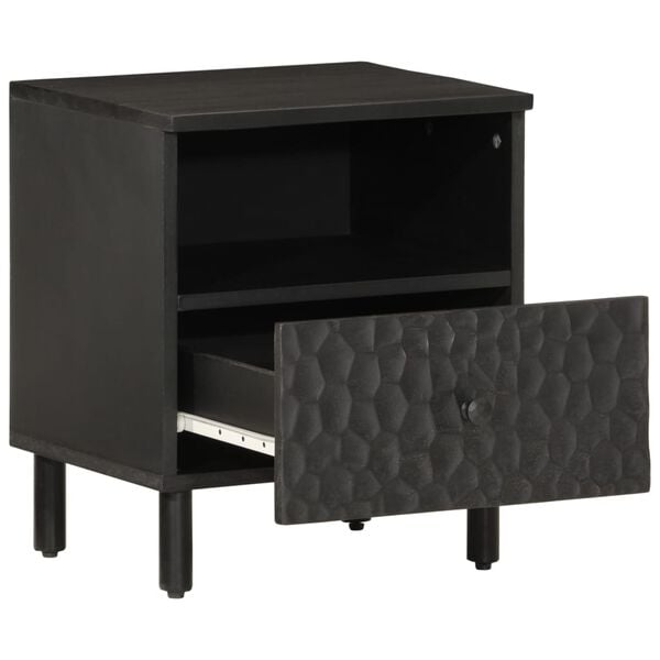 vidaXL Bedside Cabinets 2 pcs Black 40x33x46 cm Solid Wood Mango