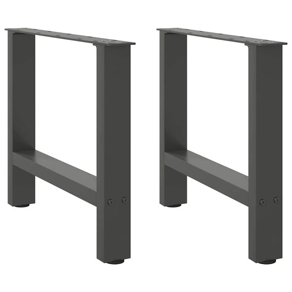 vidaXL Coffee Table Legs Anthracite 2 pcs 50x(42-43) cm Steel