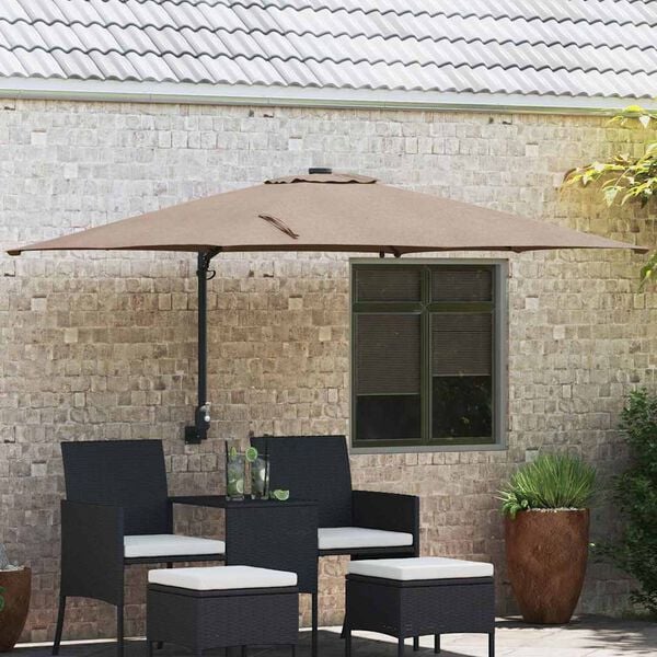 vidaXL Garden Parasol Taupe 248.5 x 247.5 x 160 cm Fabric