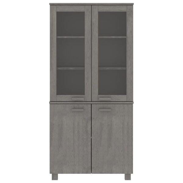 vidaXL Highboard HAMAR Solid Wood Pine Light Grey