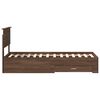 vidaXL Bed Frame Brown Oak and Silver 75 x 190 cm Engineered Wood