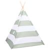 vidaXL Children Tent Grey and White 120 x 120 x 150 cm Solid pine wood