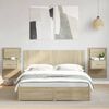 vidaXL Bed Headboard with Cabinets Sonoma Oak 160 cm Engineered Wood
