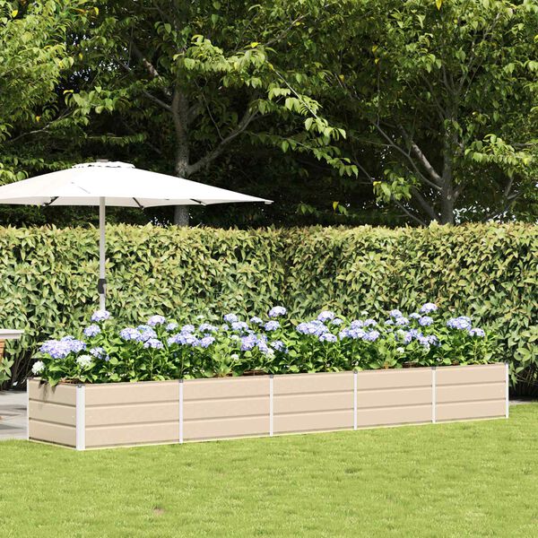 vidaXL Planter Ivory 400 x 80 x 45 cm Steel