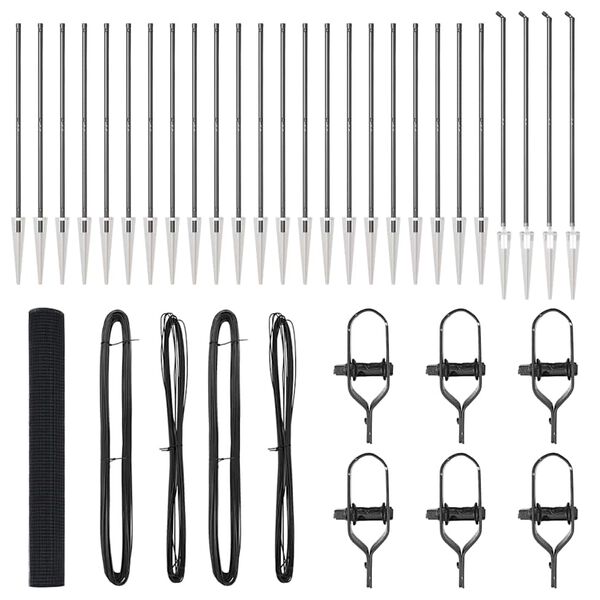 vidaXL Fence Post Grey 50 x 1.4 m (16 x 16 mm mesh) Steel and PVC