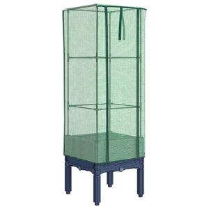 vidaXL Raised Bed with Greenhouse Cover Rattan Look 40x40x140 cm