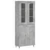 vidaXL Highboard Concrete Grey 69.5x34x180 cm Engineered Wood