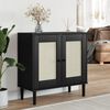 vidaXL Sideboard SENJA Rattan Look Black 80x35x80 cm Solid Wood Pine