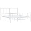 vidaXL Metal Bed Frame without Mattress with Footboard White 120x190cm