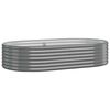 vidaXL Garden Raised Bed | Grey | Powder-Coated Steel | Medium | Durable