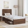 vidaXL Bed Frame with Headboard Brown Oak 75 x 190 cm Engineered Wood