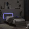 vidaXL Bed Frame without Mattress with LED Lights Grey Sonoma 90x190 cm Single