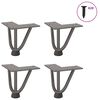 vidaXL Hairpin Legs for Coffee Table 4 pcs Natural Steel 10 cm Solid Steel