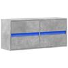vidaXL TV Wall Cabinet with LED Lights Concrete Grey 100x31x45 cm