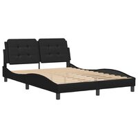vidaXL Bed Frame with Headboard Black 120x200 cm Faux Leather