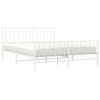 vidaXL Metal Bed Frame without Mattress with Footboard White 160x200cm