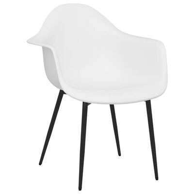 vidaXL Dining Chairs 2 pcs White PP