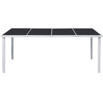 vidaXL Garden Table 190x90x74 cm Black Steel
