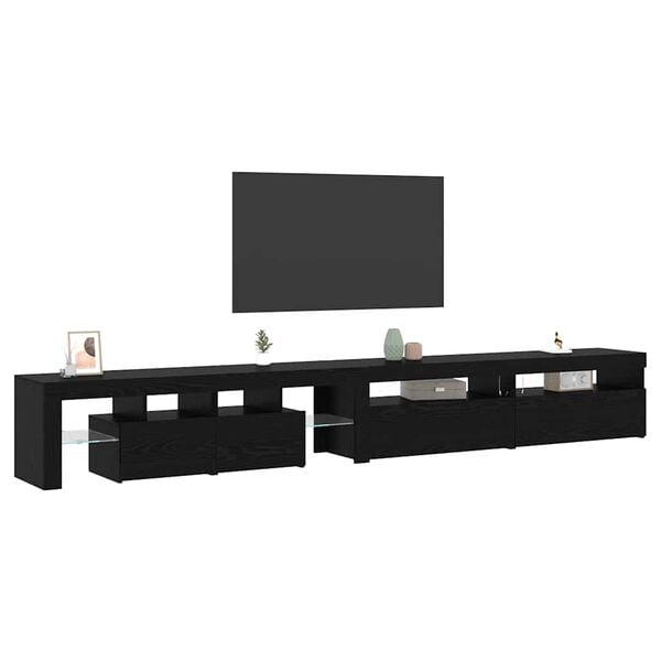 vidaXL TV Cabinet 3 pcs Black Oak 290 x 36.5 x 40 cm Engineered Wood