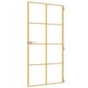 vidaXL Interior Door Slim Golden 102.5x201.5 cm Tempered Glass and Aluminium