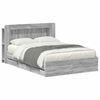 vidaXL Bed Frame with Storage and Headboard Grey Sonoma 150 x 200 cm