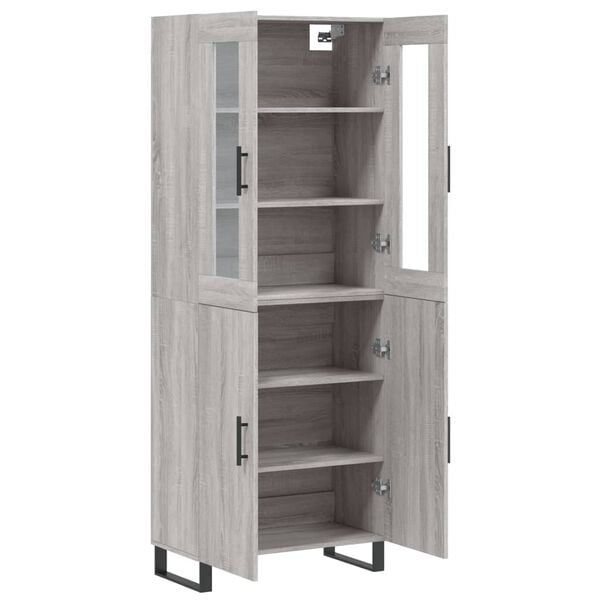 vidaXL Highboard Grey Sonoma 69.5x34x180 cm Engineered Wood