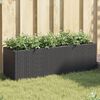 vidaXL Garden Planters with 3 Pots 2 pcs Black 105x30x32 cm Poly Rattan