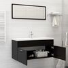 vidaXL Bathroom Furniture Set Black Engineered Wood