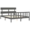 vidaXL Bed Frame without Mattress Grey King Size Solid Wood Pine