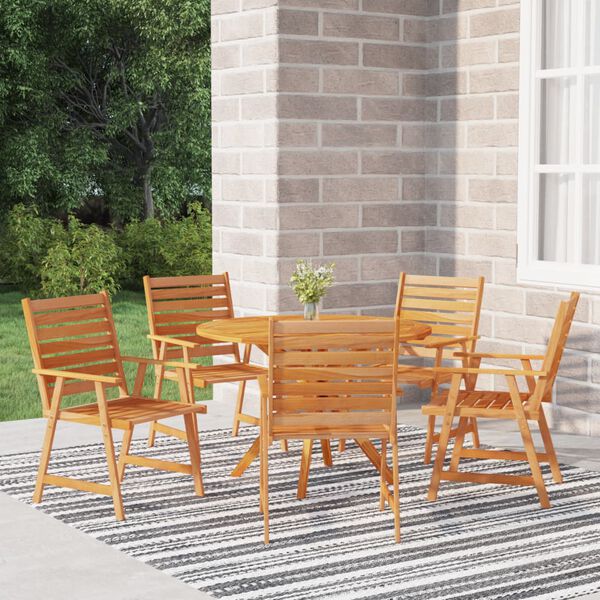 vidaXL 6 Piece Garden Dining Set Solid Wood Acacia