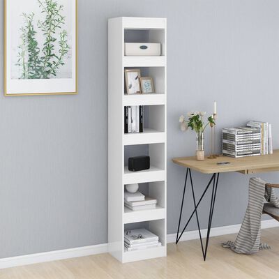vidaXL Book Cabinet/Room Divider High Gloss White 40x30x198 cm
