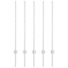 vidaXL Embedded Fence Post 5 pcs Silver 140 cm Powder-Coated Steel