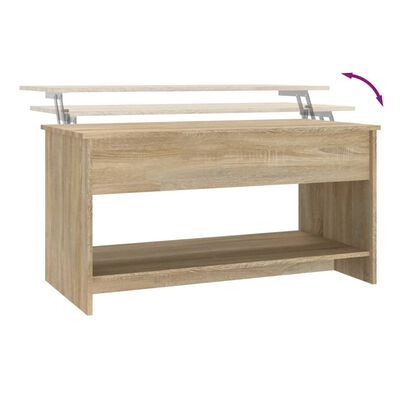 vidaXL Coffee Table Sonoma Oak 102x50x52,5 cm Engineered Wood
